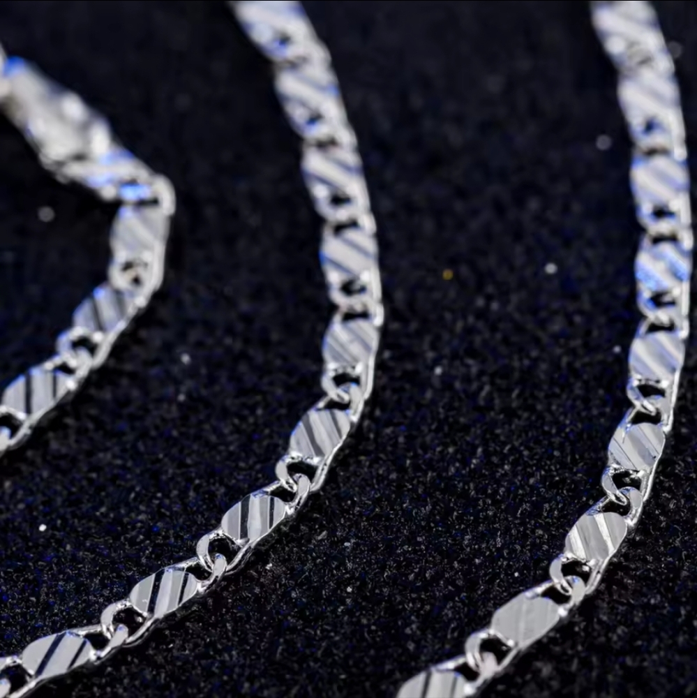 925 Sterling Silver 2 Mm Spanish Style Fashion Chain Christmas Birthday Gift New View 3